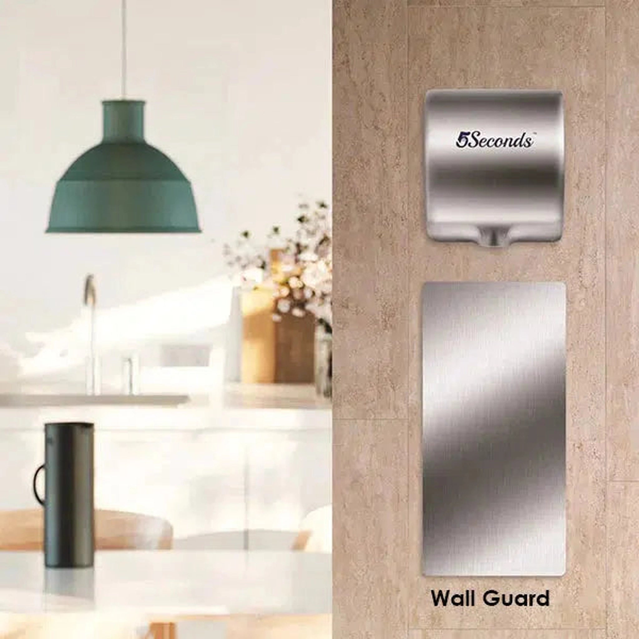 5Seconds, 5Seconds Hand Dryer Brushed Stainless Wall Guard