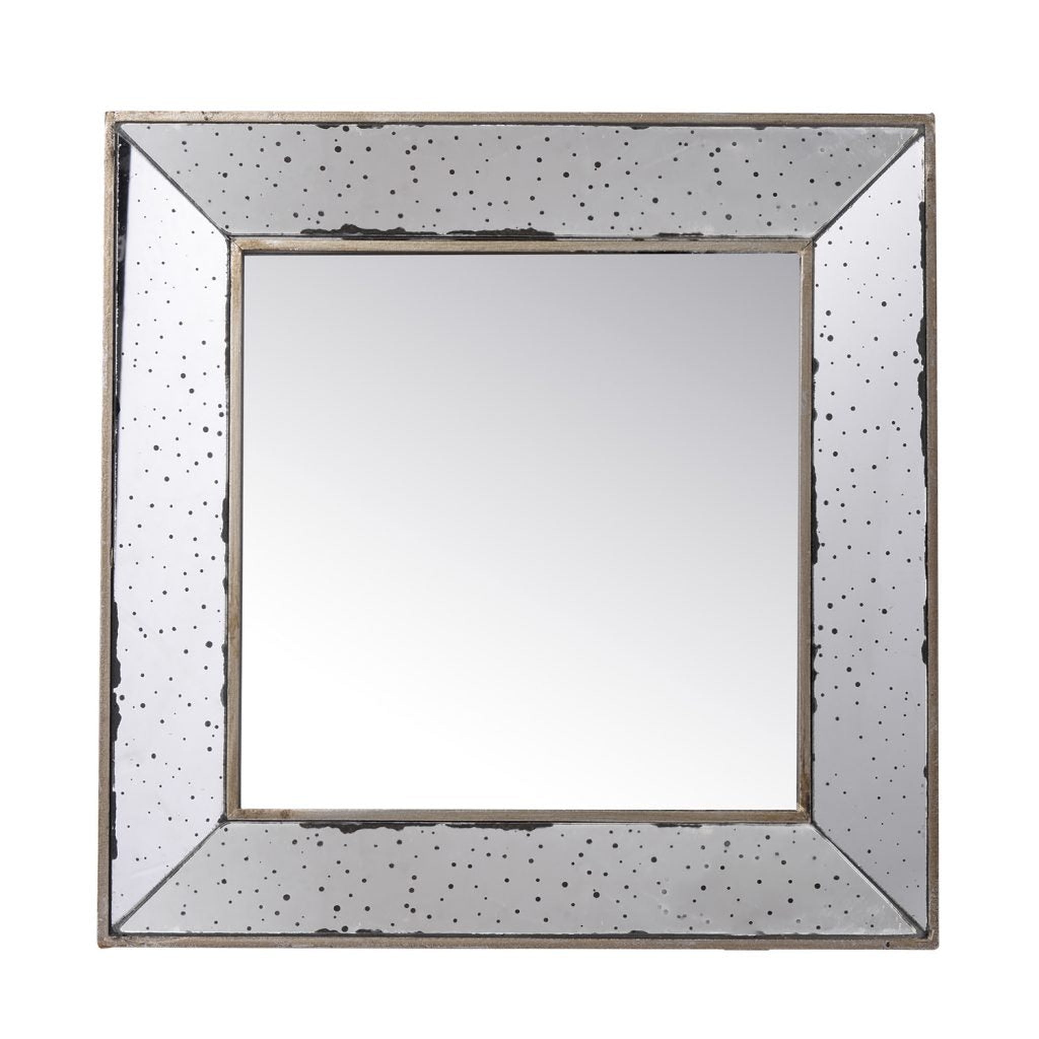 A&B Home, A&B Home Marion 18" x 18" Square Wall-Mounted Mirror With Silver Frame Finish