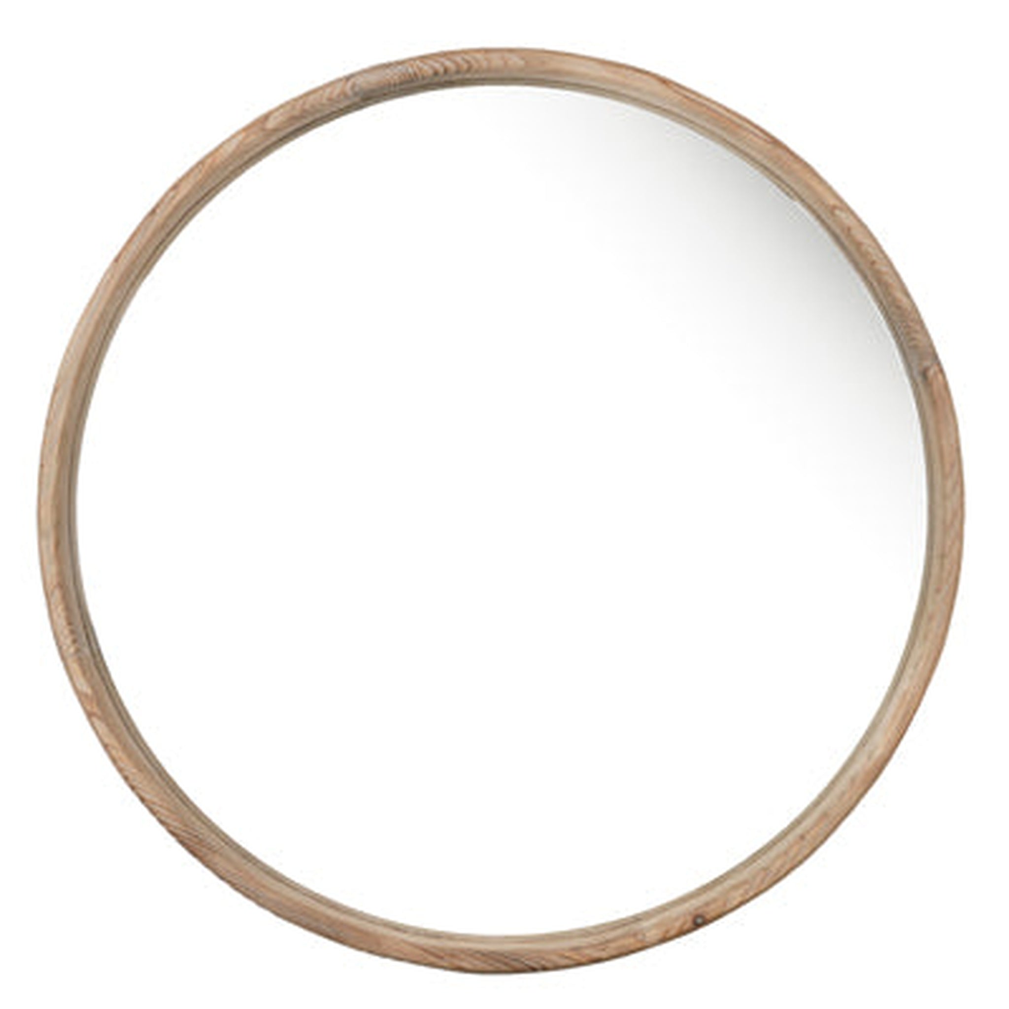 A&B Home, A&B Home Thayne 27.5" x 27.5" Round Wall-Mounted Mirror With Dark Wood Frame Finish