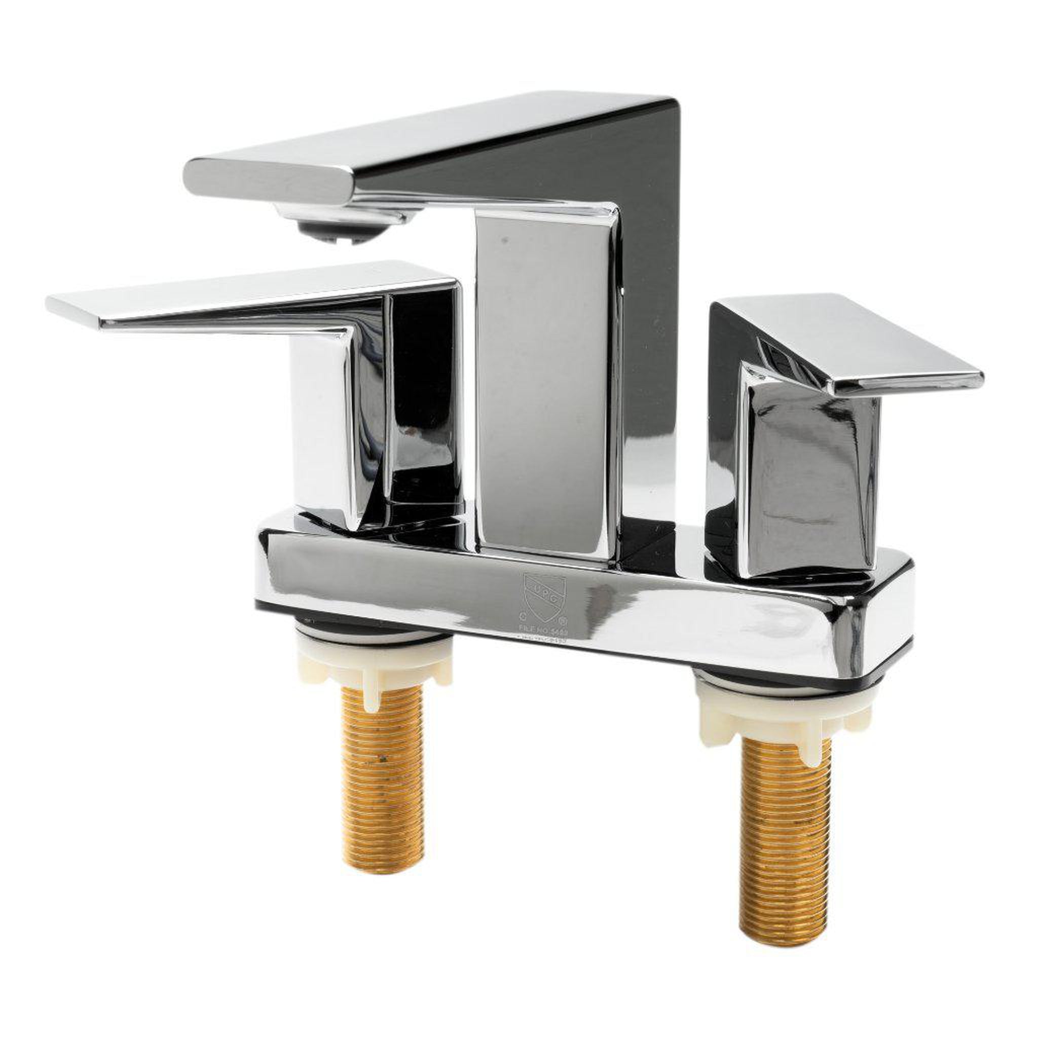 ALFI Brand, ALFI Brand AB1020-PC Brushed Nickel Centerset Brass Bathroom Sink Faucet With Two Lever Handles