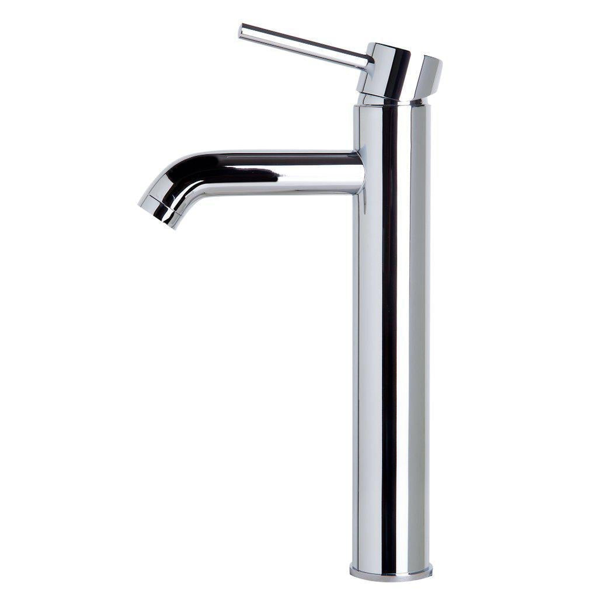 ALFI Brand, ALFI Brand AB1023-PC Polished Chrome Vessel Round Spout Brass Bathroom Sink Faucet With Single Lever