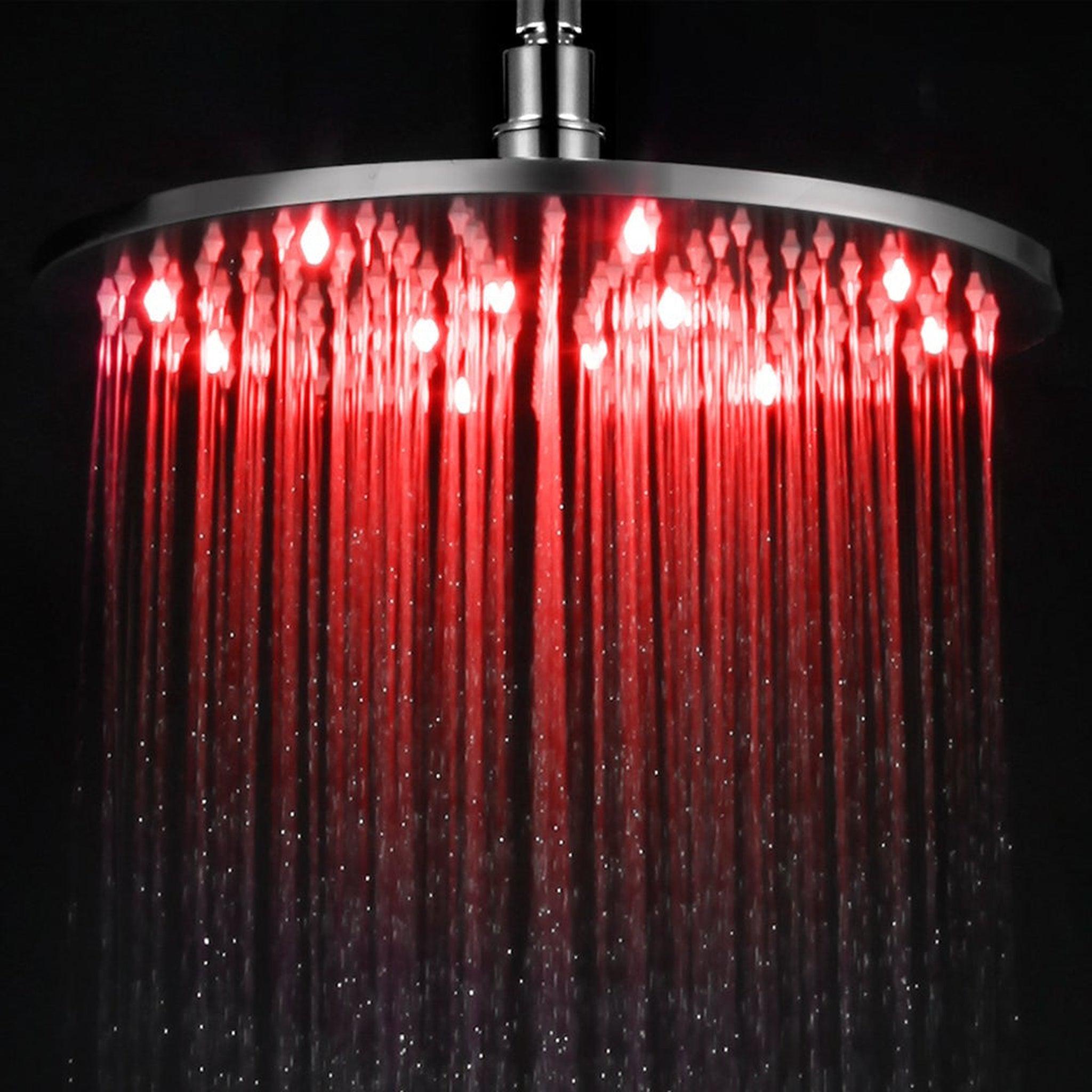 ALFI Brand, ALFI Brand LED12R-PC 12" Round Polished Chrome Wall or Ceiling Mounted Multi Color LED Rain Shower Head