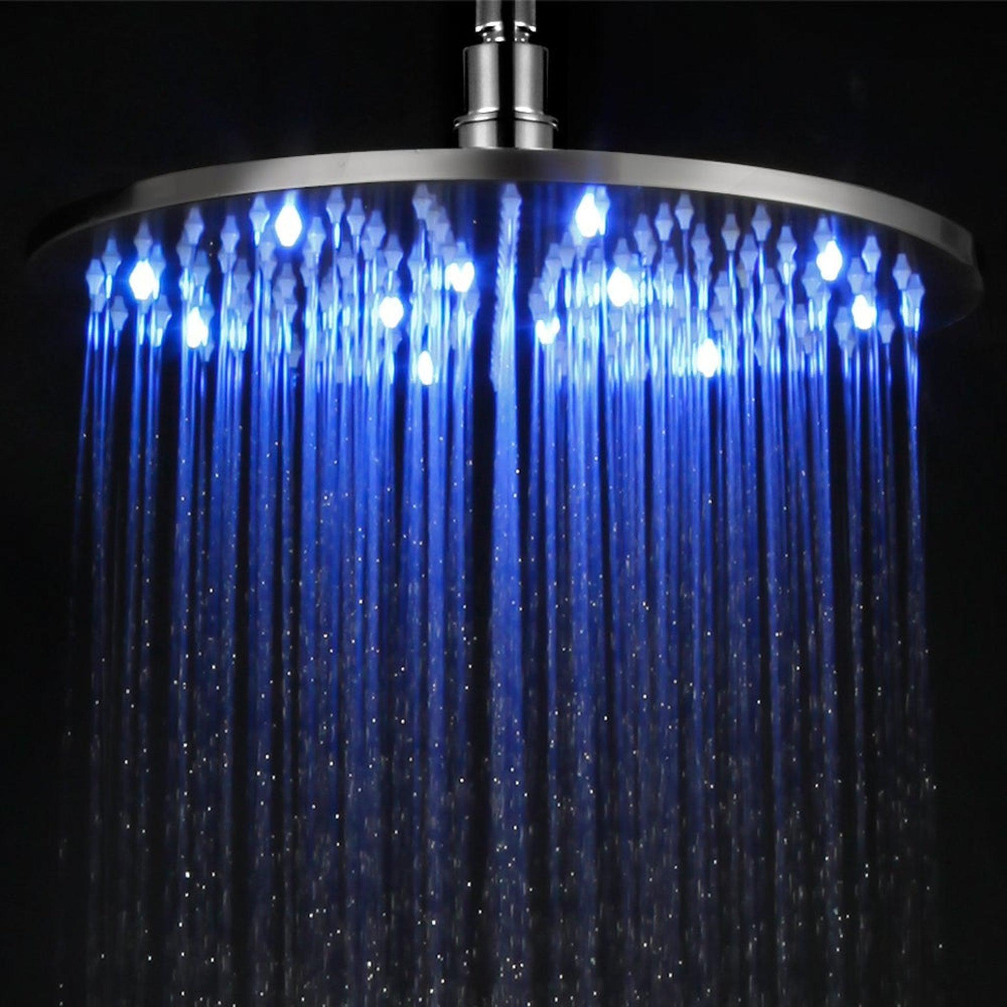 ALFI Brand, ALFI Brand LED12R-PC 12" Round Polished Chrome Wall or Ceiling Mounted Multi Color LED Rain Shower Head