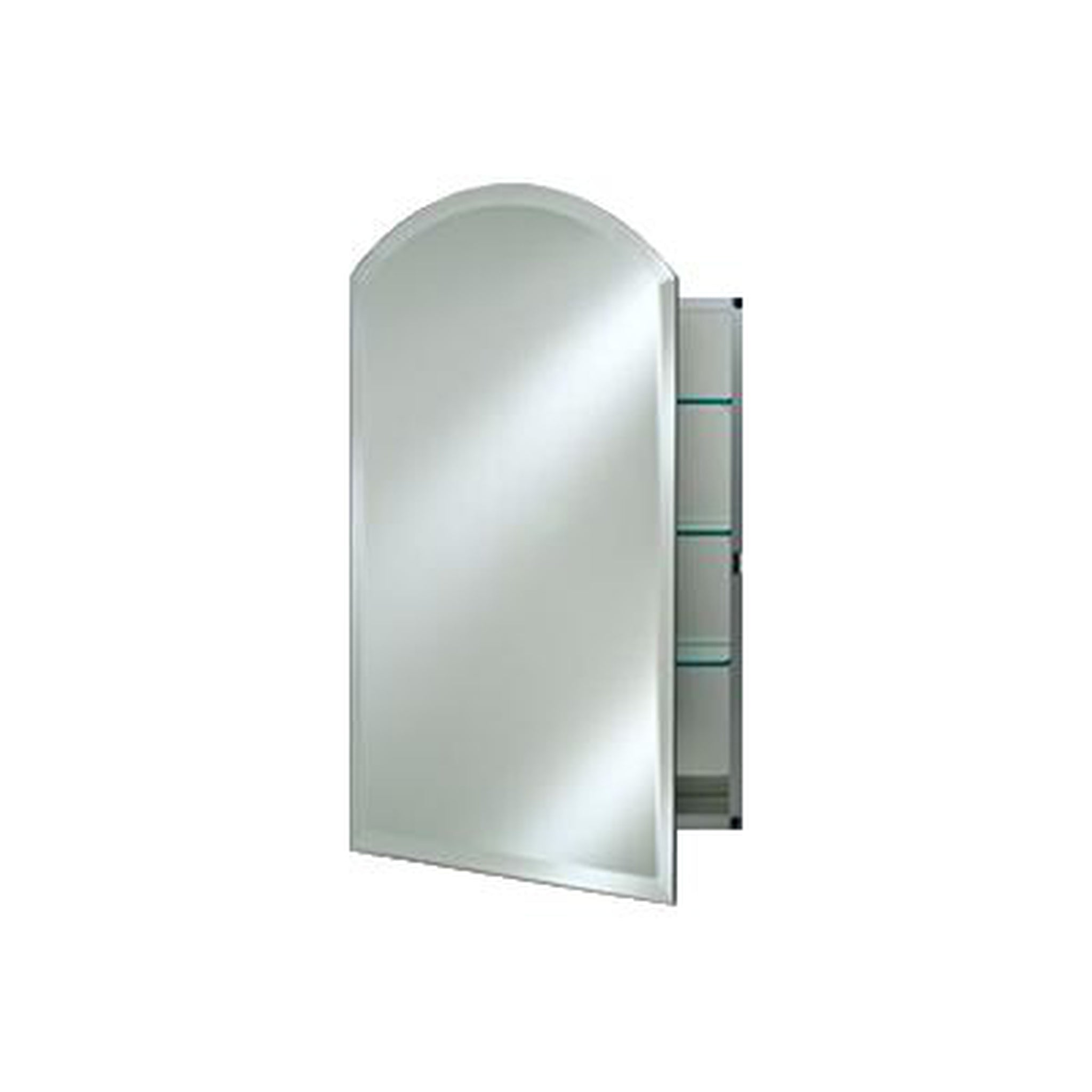 Afina, Afina Arch Top 20" x 30" Recessed Right Hinged Single Door Medicine Cabinet With Beveled Edge Mirror