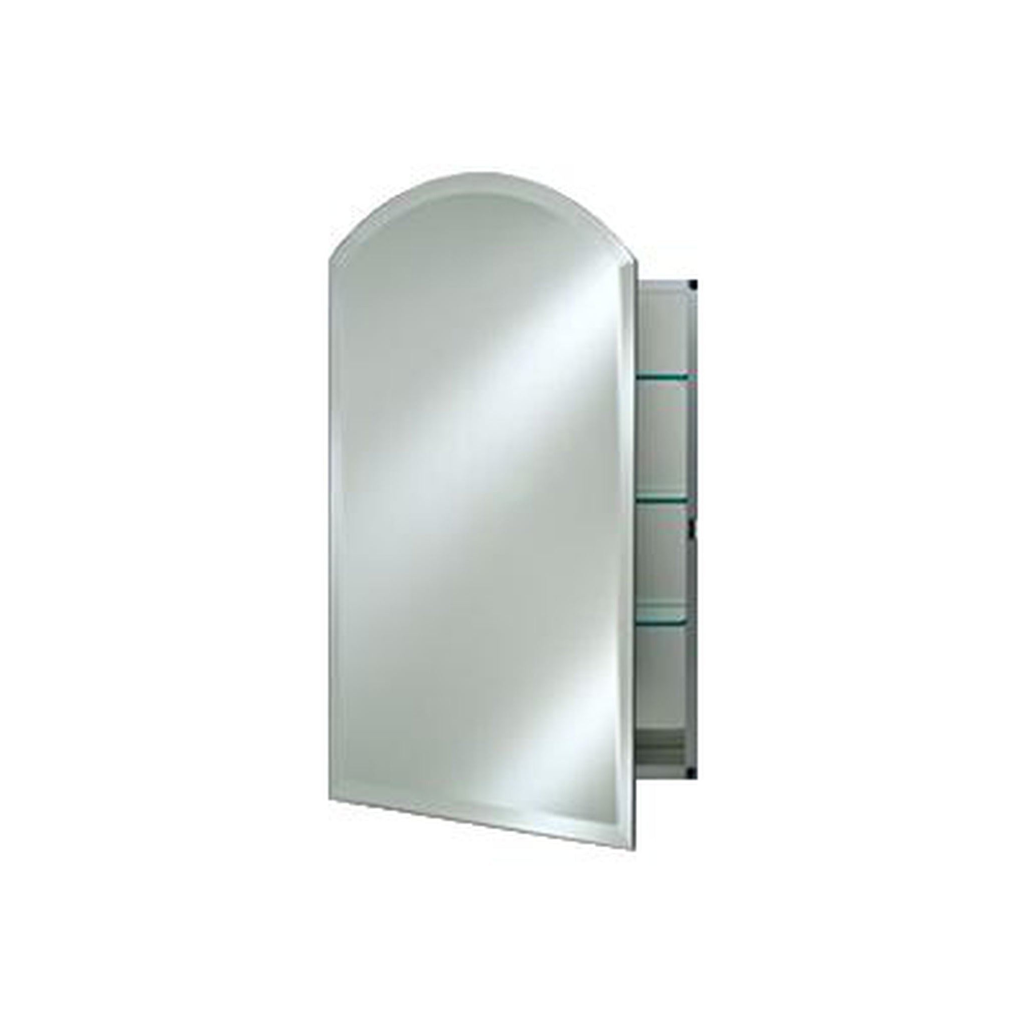 Afina, Afina Arch Top 24" x 35" Recessed Right Hinged Single Door Medicine Cabinet With Beveled Edge Mirror