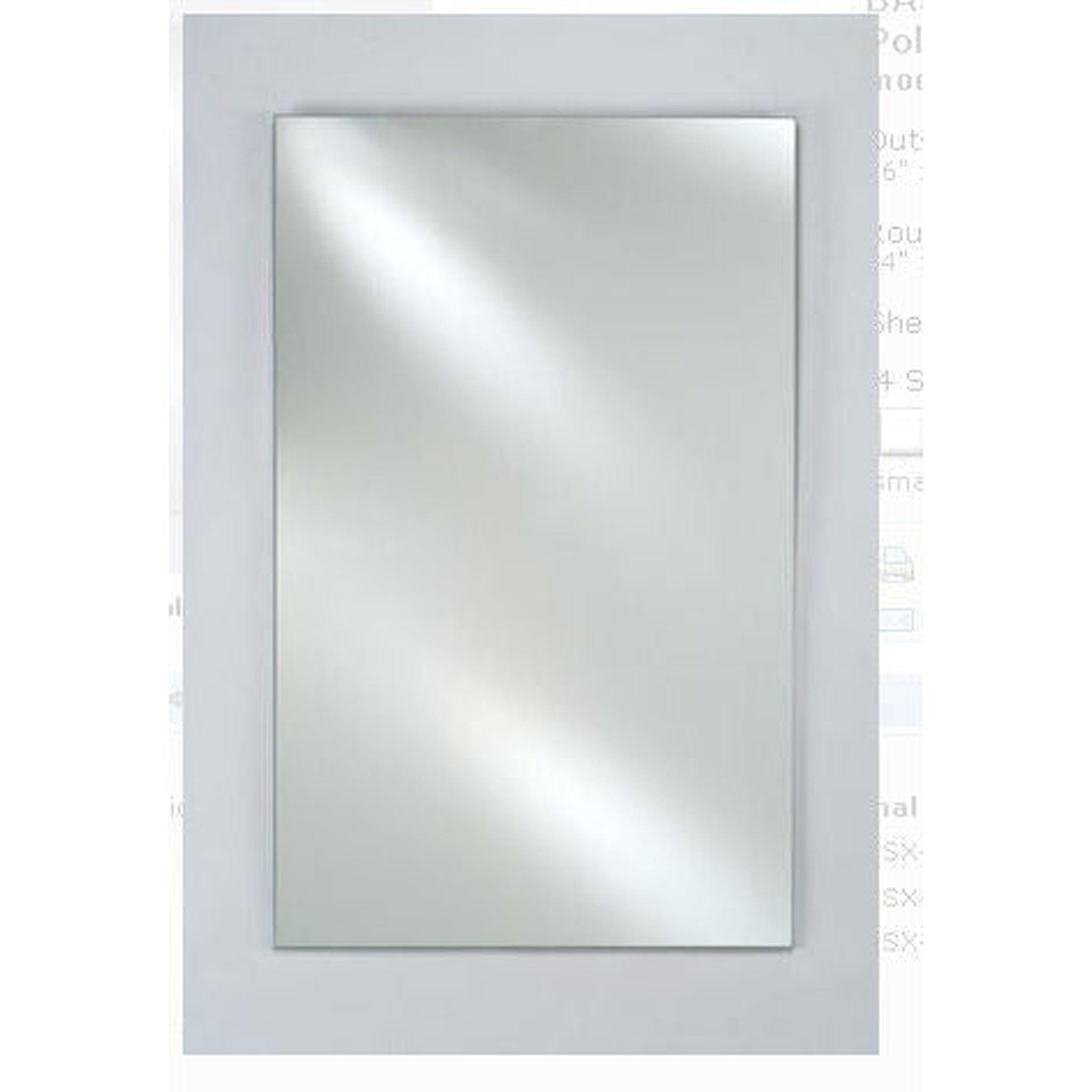 Afina, Afina Basix 16" x 22" Polished Edge Recessed Left Or Right Hinged Single Door Beveled Mirror Medicine Cabinet