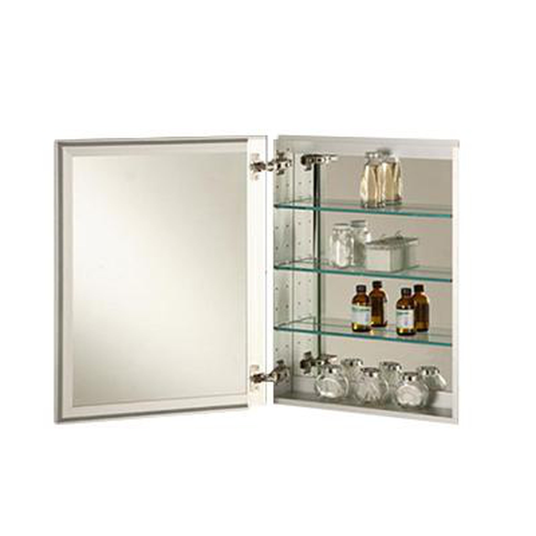 Afina, Afina Broadway 15" x 25" Recessed Reversible Hinged Single Door Polished Edge Medicine Cabinet