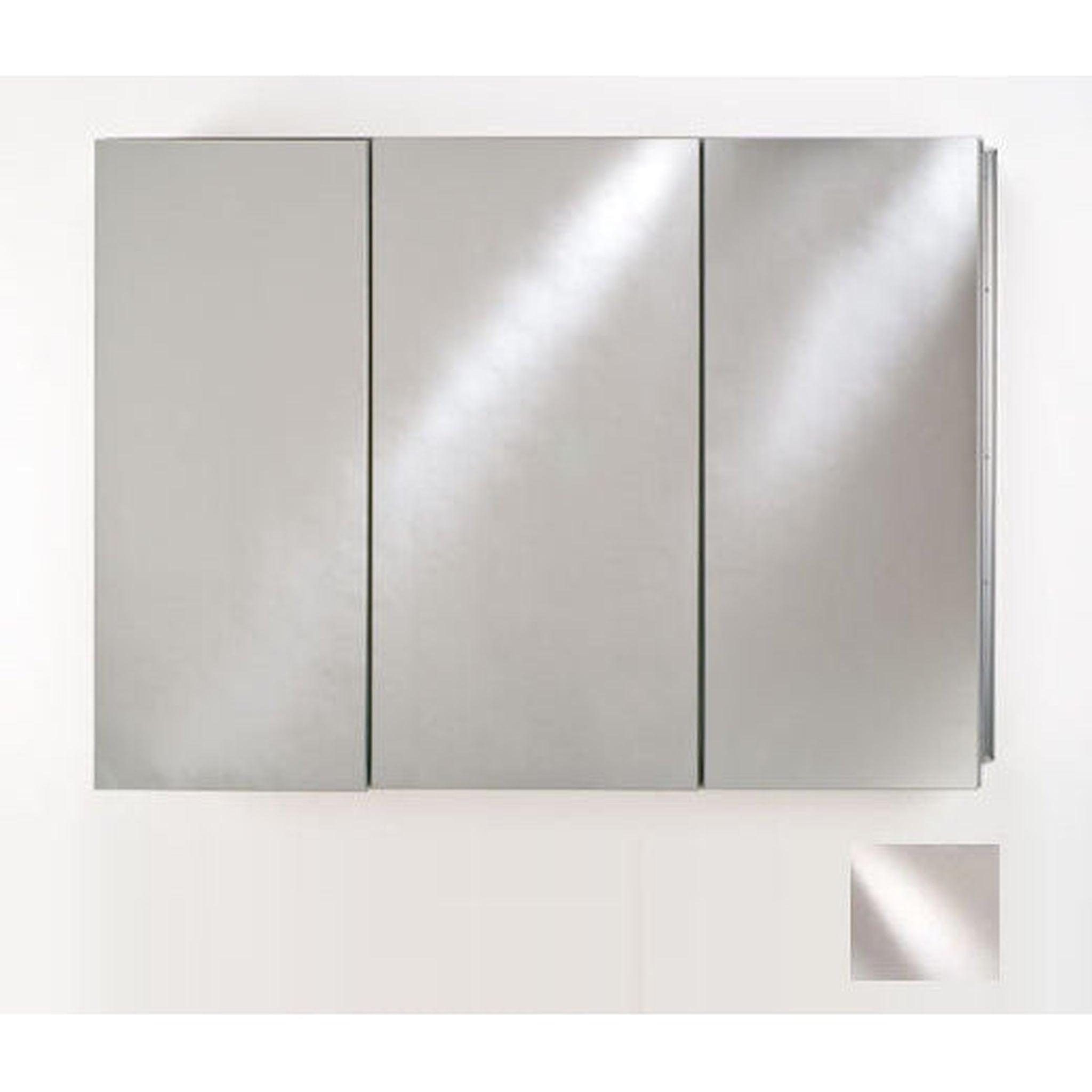 Afina, Afina Broadway 36" x 30" Recessed Triple Door Polished Edge Medicine Cabinet