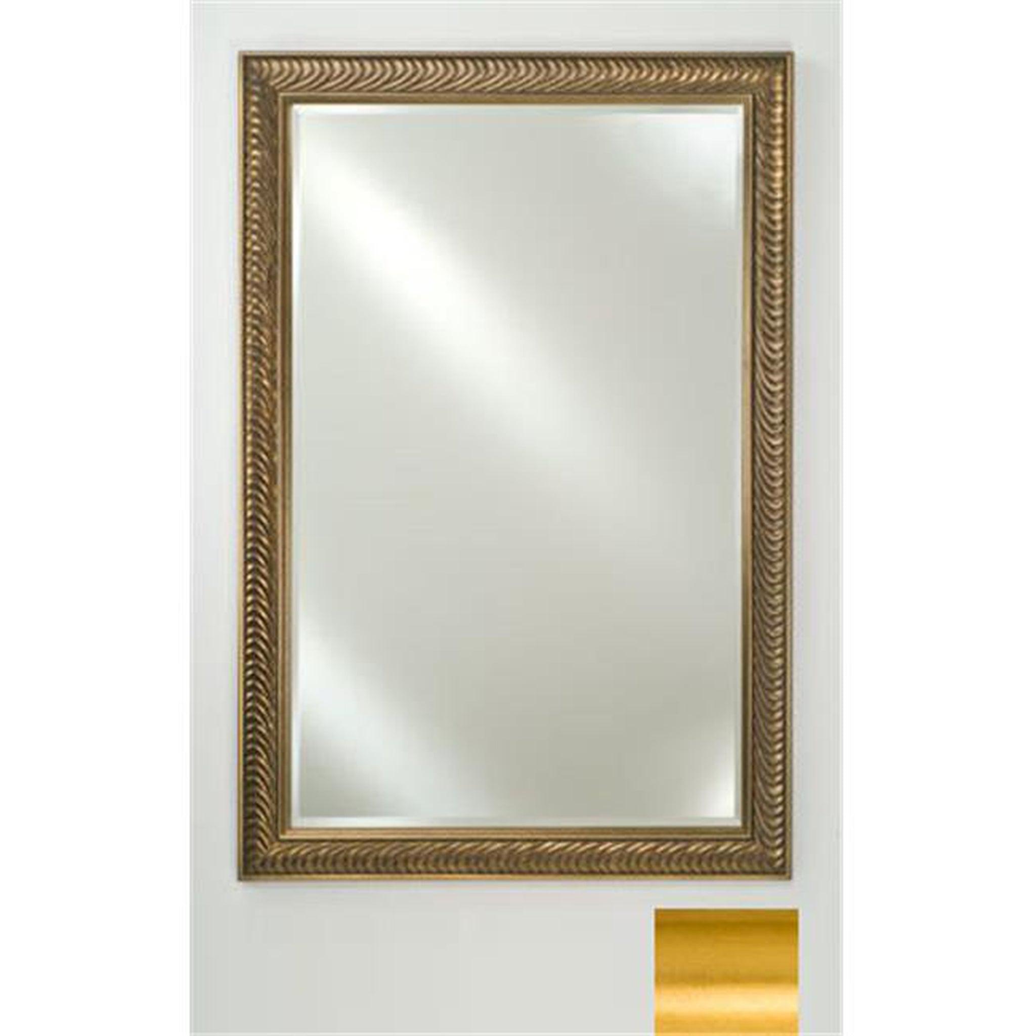 Afina, Afina Signature 16" x 22" Brushed Satin Gold Framed Mirror With Beveled Edge