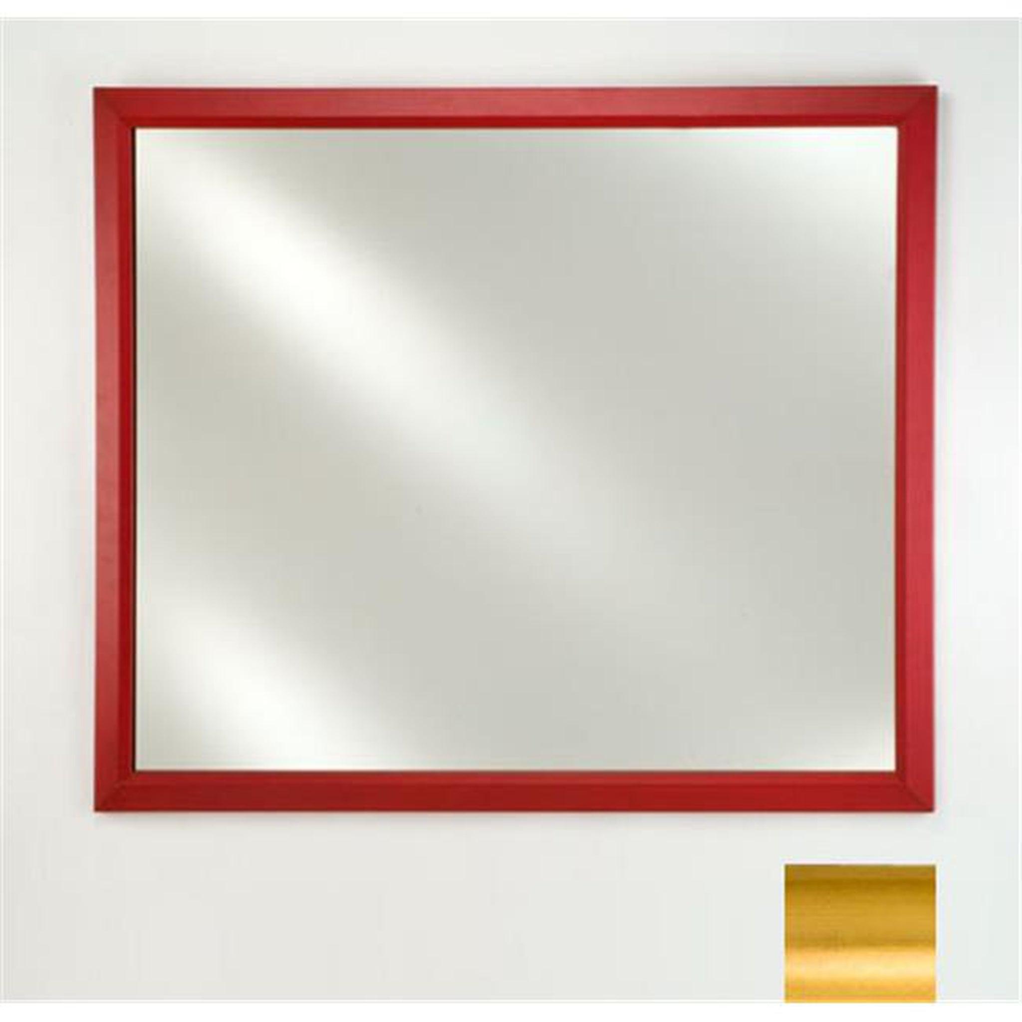 Afina, Afina Signature 16" x 22" Brushed Satin Gold Framed Mirror With Plain Edge