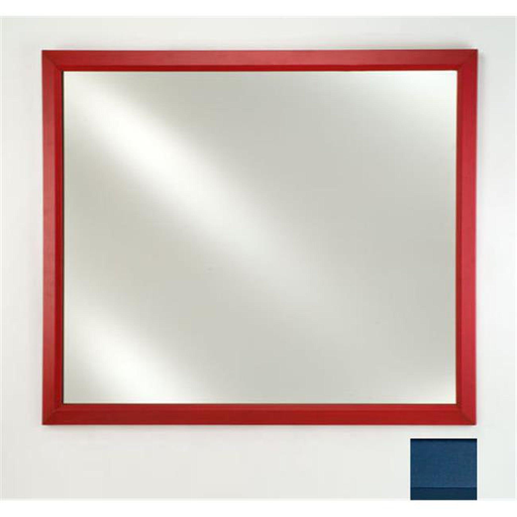 Afina, Afina Signature 16" x 22" Colorgrain Blue Framed Mirror With Beveled Edge