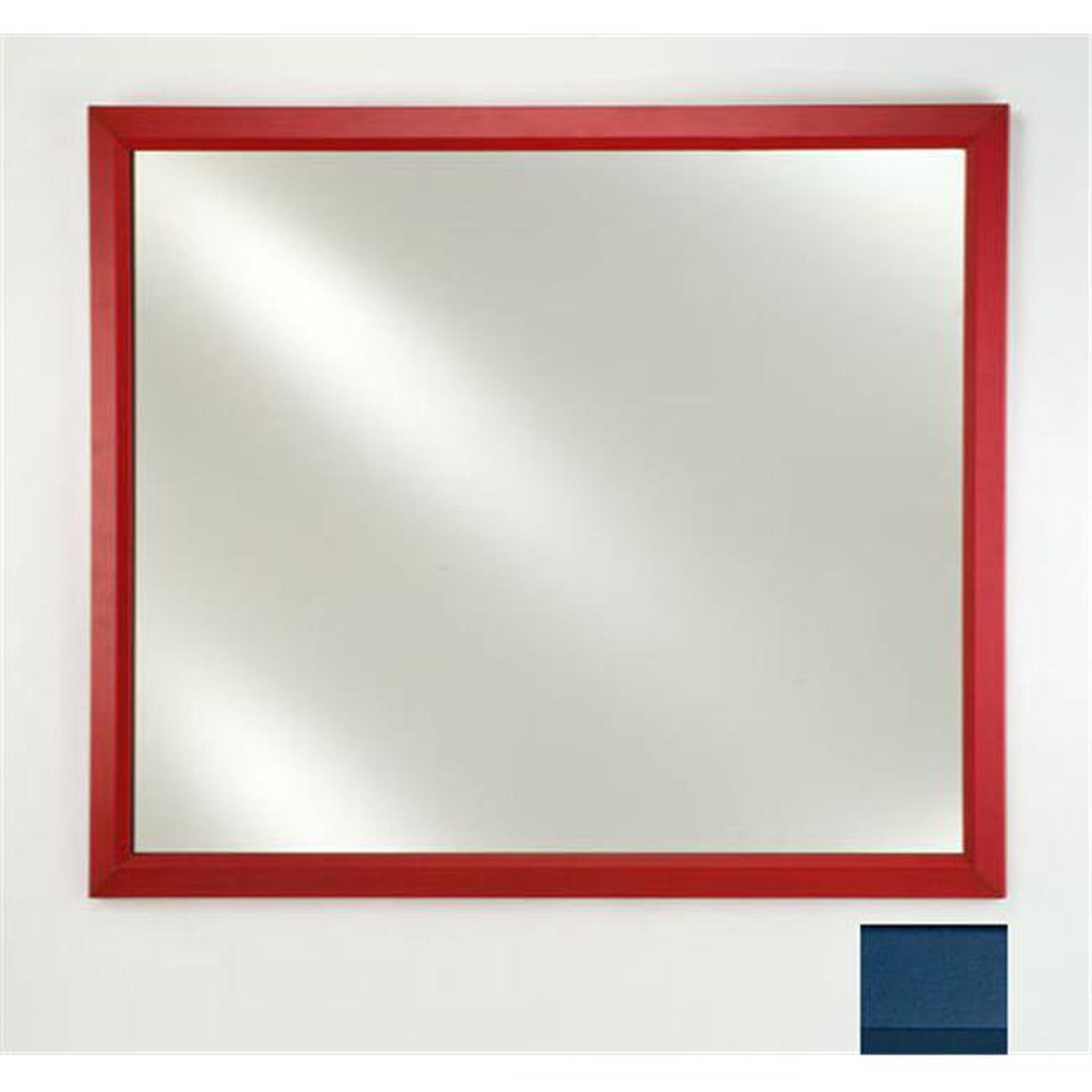 Afina, Afina Signature 16" x 22" Colorgrain Blue Framed Mirror With Plain Edge