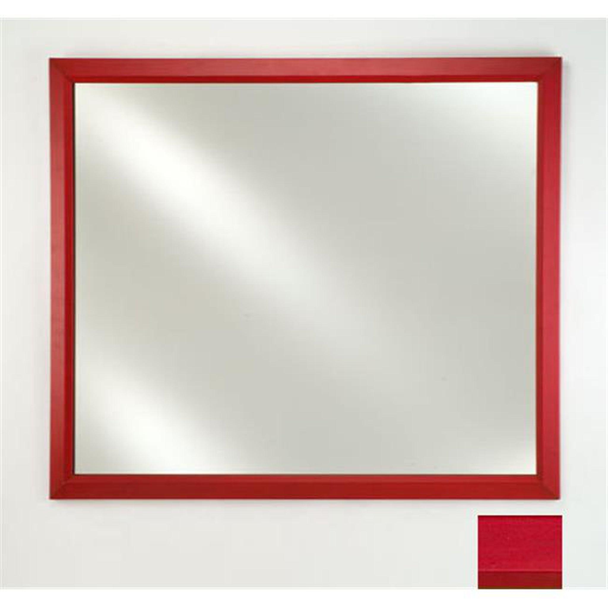 Afina, Afina Signature 16" x 22" Colorgrain Red Framed Mirror With Plain Edge