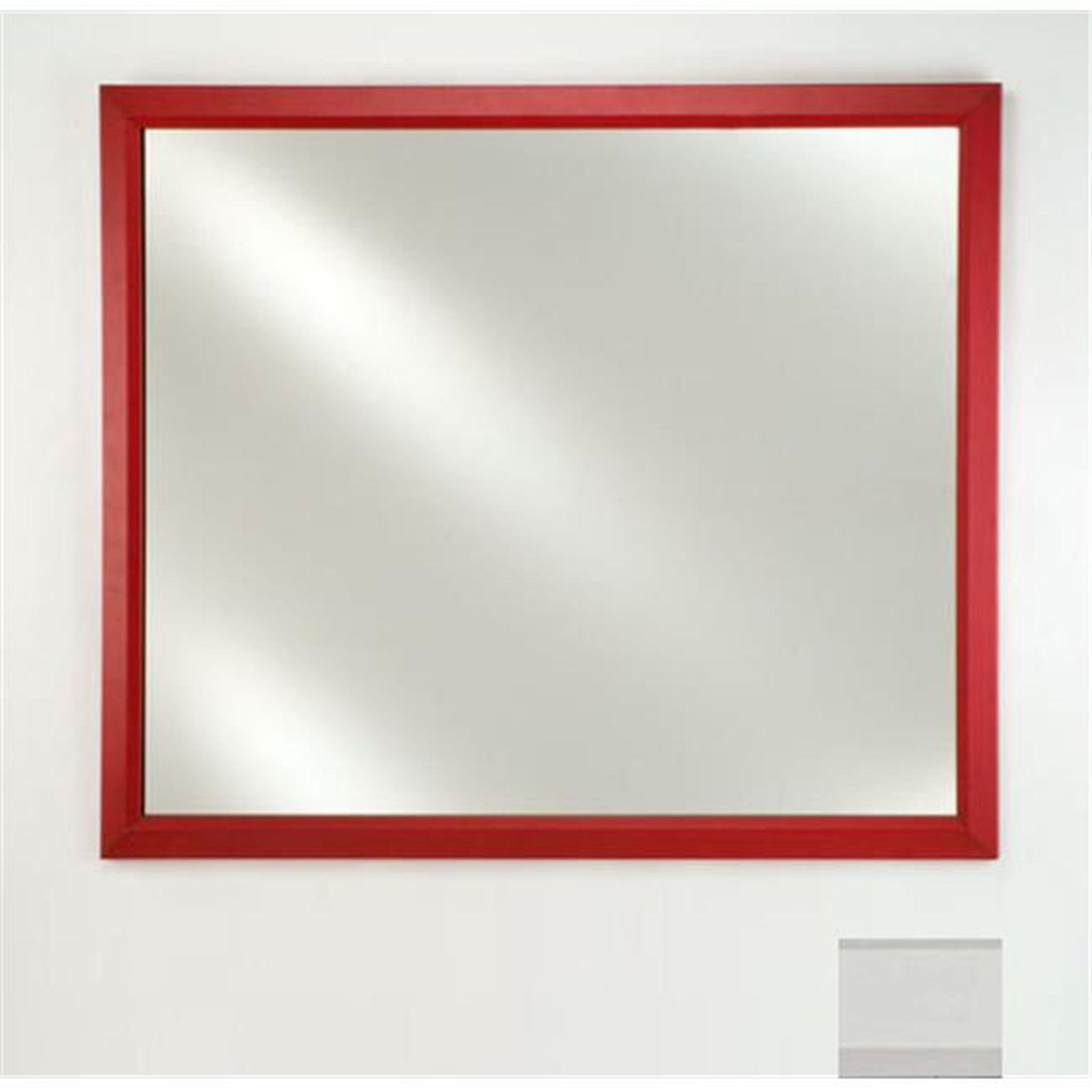 Afina, Afina Signature 16" x 22" Colorgrain White Framed Mirror With Plain Edge