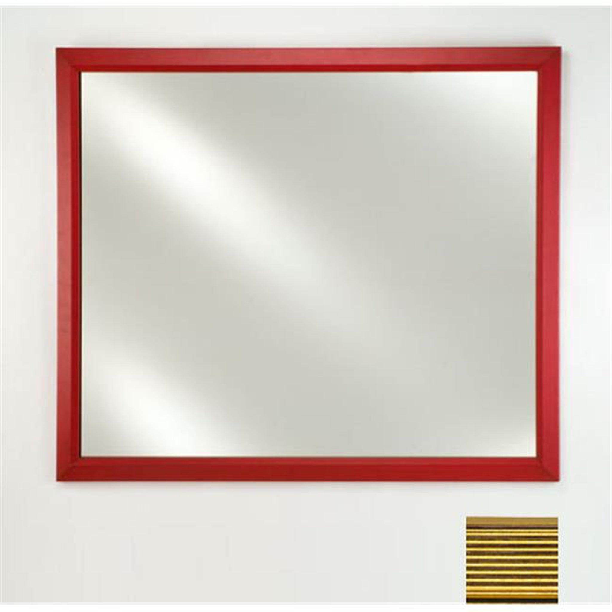 Afina, Afina Signature 16" x 22" Meridian Antique Gold With Antique Silver Caps Framed Mirror With Plain Edge