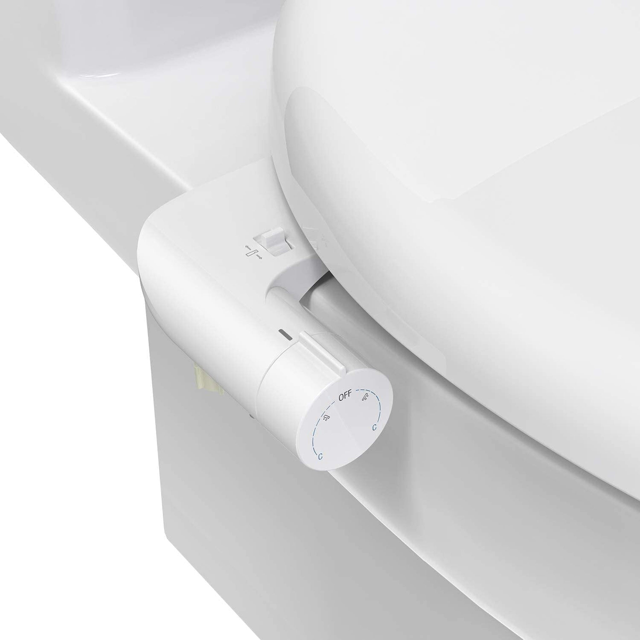 Aim to Wash!, Aim to Wash! White Slim Non-Electric Bidet Attachment with Nozzle Adjuster