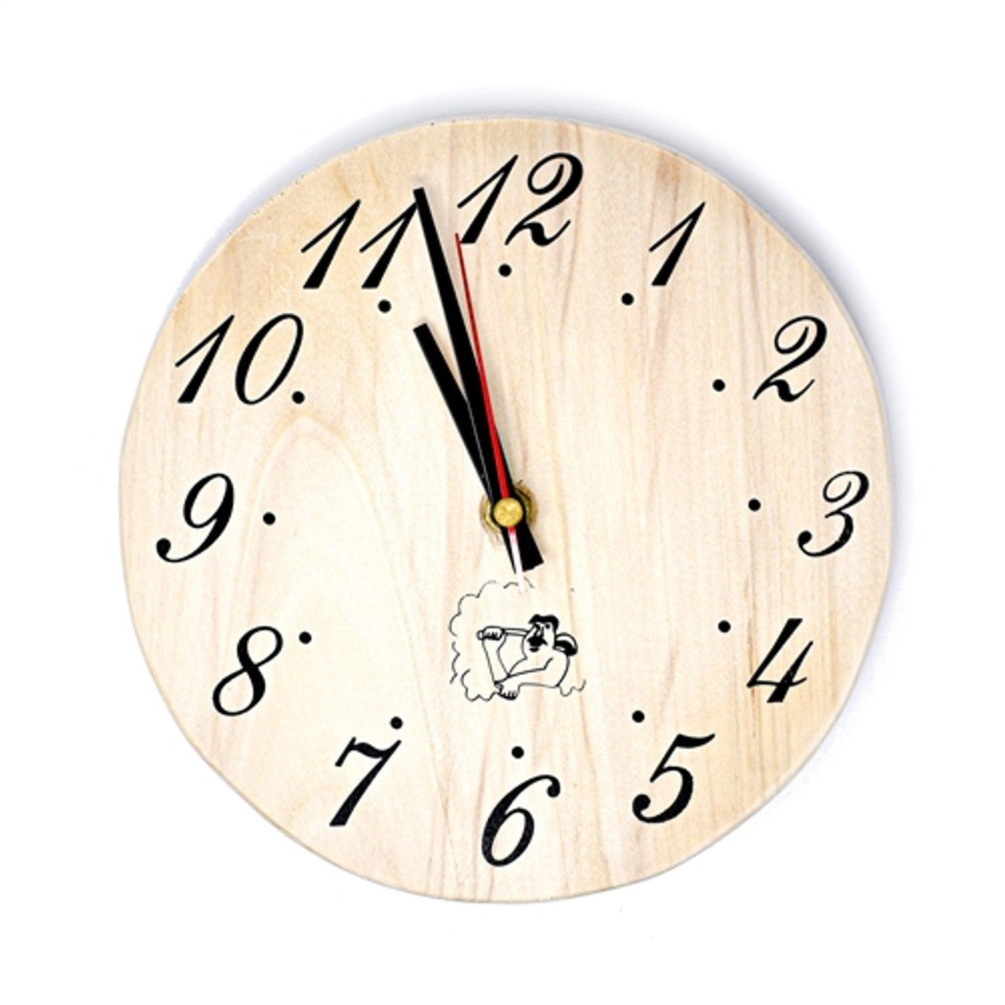 Aleko, Aleko 8" Handcrafted Sleek Analog Sauna Clock Accessory in Pine Wood Finish