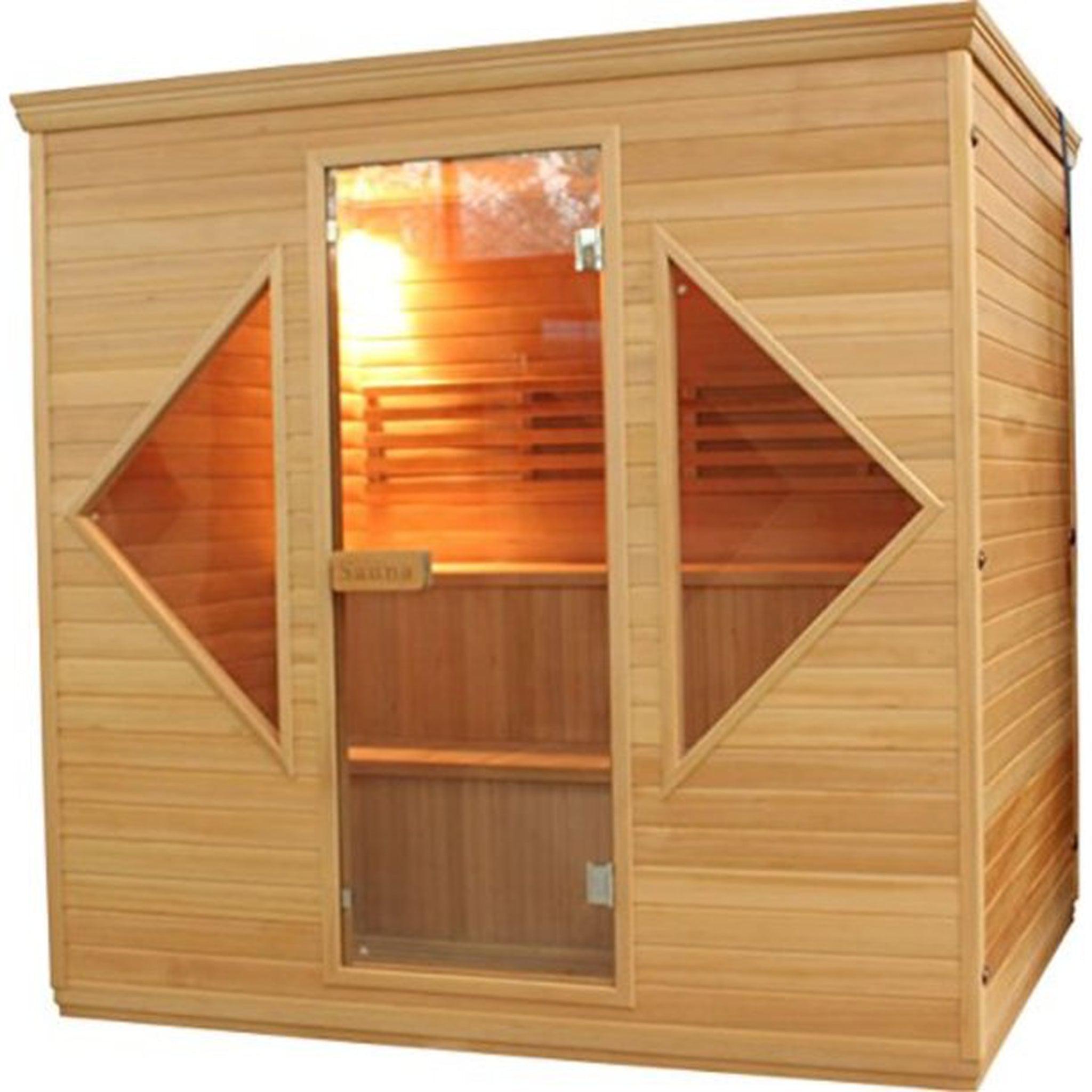 Aleko, Aleko Canadian Red Cedar 4-5 Person Indoor Wet Dry Sauna With 4.5 kW ETL Certified Harvia KIP Electric Sauna Heater