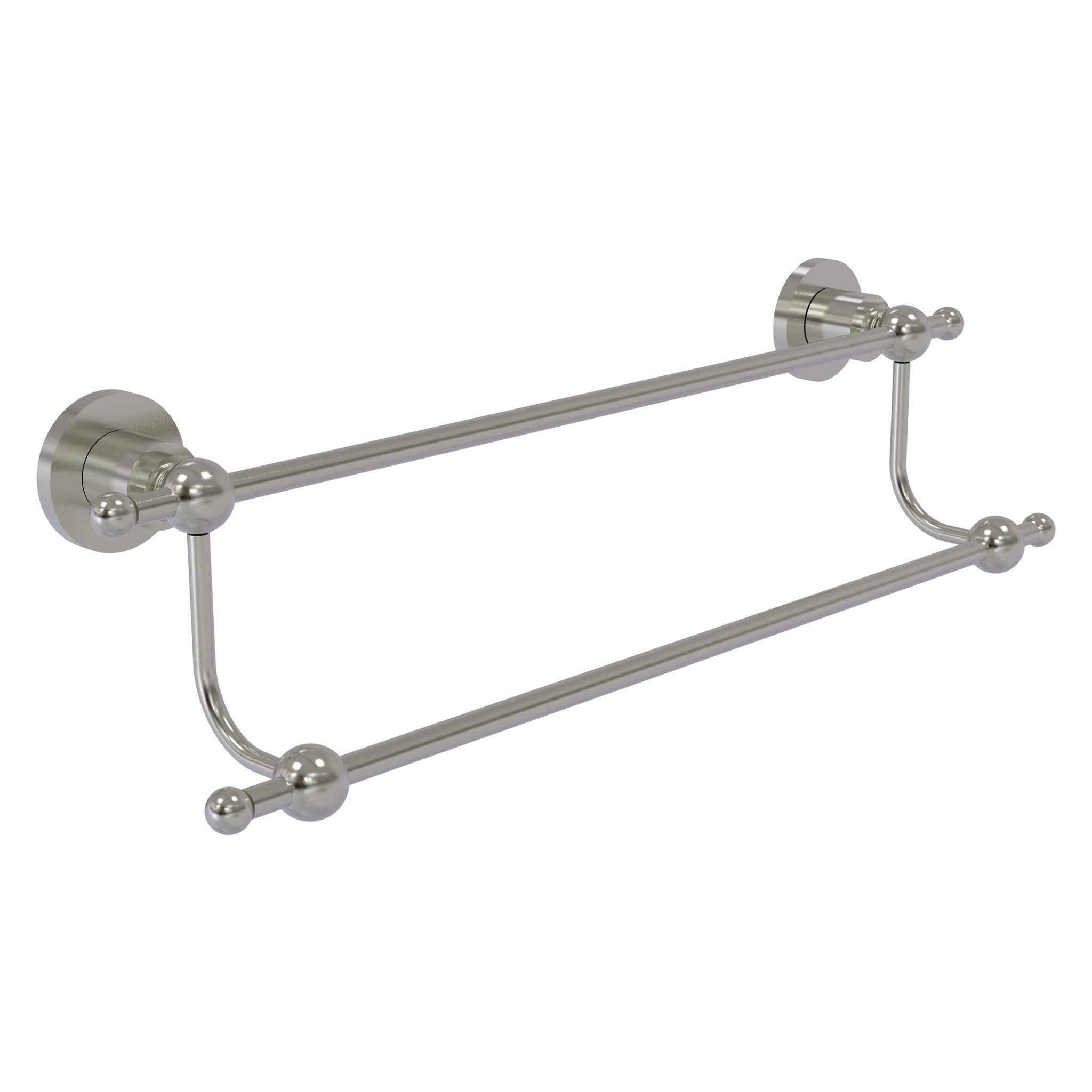 Allied Brass, Allied Brass Astor Place 24" x 26.5" Satin Nickel Solid Brass Double Towel Bar